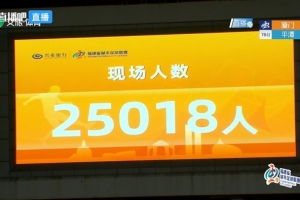 闽超第7轮厦门队主场对阵平潭队，现场观众人数达到25018人